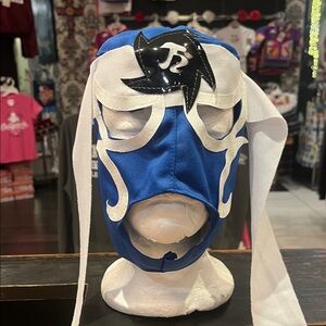 Blue and White Wrestling Mask kids size